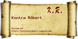 Kontra Róbert névjegykártya